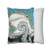 Octopus Kraken Tentacles Blue Ink Art Spun Polyester Square Pillow Case Home Decor