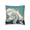 Octopus Kraken Tentacles Blue Ink Art Spun Polyester Square Pillow Case Home Decor