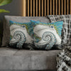 Octopus Kraken Tentacles Blue Ink Art Spun Polyester Square Pillow Case Home Decor