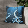 Octopus Kraken Tentacles Galaxy Star Blue Watercolor Art Spun Polyester Square Pillow Case 14 × Home