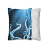 Octopus Kraken Tentacles Galaxy Star Blue Watercolor Art Spun Polyester Square Pillow Case Home