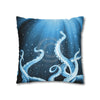 Octopus Kraken Tentacles Galaxy Star Blue Watercolor Art Spun Polyester Square Pillow Case Home