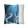 Octopus Kraken Tentacles Galaxy Star Blue Watercolor Art Spun Polyester Square Pillow Case Home