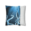 Octopus Kraken Tentacles Galaxy Star Blue Watercolor Art Spun Polyester Square Pillow Case Home