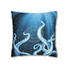 Octopus Kraken Tentacles Galaxy Star Blue Watercolor Art Spun Polyester Square Pillow Case Home