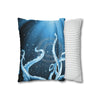 Octopus Kraken Tentacles Galaxy Star Blue Watercolor Art Spun Polyester Square Pillow Case Home