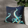 Octopus Kraken Tentacles Galaxy Star Watercolor Art Spun Polyester Square Pillow Case 14 × Home