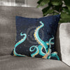 Octopus Kraken Tentacles Galaxy Star Watercolor Art Spun Polyester Square Pillow Case 16 × Home