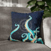 Octopus Kraken Tentacles Galaxy Star Watercolor Art Spun Polyester Square Pillow Case 18 × Home