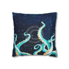 Octopus Kraken Tentacles Galaxy Star Watercolor Art Spun Polyester Square Pillow Case Home Decor