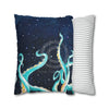 Octopus Kraken Tentacles Galaxy Star Watercolor Art Spun Polyester Square Pillow Case Home Decor