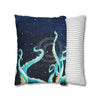 Octopus Kraken Tentacles Galaxy Star Watercolor Art Spun Polyester Square Pillow Case Home Decor