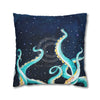 Octopus Kraken Tentacles Galaxy Star Watercolor Art Spun Polyester Square Pillow Case Home Decor