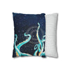 Octopus Kraken Tentacles Galaxy Star Watercolor Art Spun Polyester Square Pillow Case Home Decor