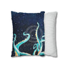 Octopus Kraken Tentacles Galaxy Star Watercolor Art Spun Polyester Square Pillow Case Home Decor