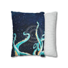 Octopus Kraken Tentacles Galaxy Star Watercolor Art Spun Polyester Square Pillow Case Home Decor