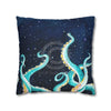 Octopus Kraken Tentacles Galaxy Star Watercolor Art Spun Polyester Square Pillow Case Home Decor