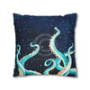 Octopus Kraken Tentacles Galaxy Star Watercolor Art Spun Polyester Square Pillow Case Home Decor