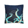 Octopus Kraken Tentacles Galaxy Star Watercolor Art Spun Polyester Square Pillow Case Home Decor