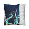 Octopus Kraken Tentacles Galaxy Star Watercolor Art Spun Polyester Square Pillow Case Home Decor