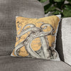 Octopus Kraken Tentacles Golden Sun Ink Art Spun Polyester Square Pillow Case 14 × Home Decor