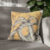 Octopus Kraken Tentacles Golden Sun Ink Art Spun Polyester Square Pillow Case 18 × Home Decor