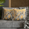 Octopus Kraken Tentacles Golden Sun Ink Art Spun Polyester Square Pillow Case Home Decor