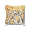 Octopus Kraken Tentacles Golden Sun Ink Art Spun Polyester Square Pillow Case Home Decor