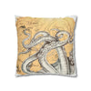 Octopus Kraken Tentacles Golden Sun Ink Art Spun Polyester Square Pillow Case Home Decor