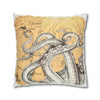 Octopus Kraken Tentacles Golden Sun Ink Art Spun Polyester Square Pillow Case Home Decor