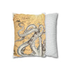 Octopus Kraken Tentacles Golden Sun Ink Art Spun Polyester Square Pillow Case Home Decor