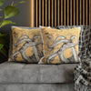 Octopus Kraken Tentacles Golden Sun Ink Art Spun Polyester Square Pillow Case Home Decor