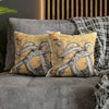 Octopus Kraken Tentacles Golden Sun Ink Art Spun Polyester Square Pillow Case Home Decor