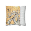 Octopus Kraken Tentacles Golden Sun Ink Art Spun Polyester Square Pillow Case Home Decor