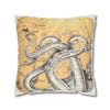 Octopus Kraken Tentacles Golden Sun Ink Art Spun Polyester Square Pillow Case Home Decor