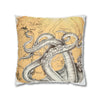 Octopus Kraken Tentacles Golden Sun Ink Art Spun Polyester Square Pillow Case Home Decor