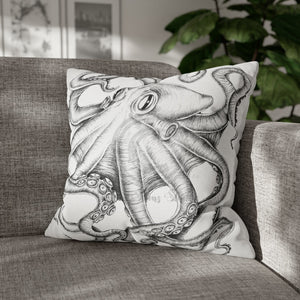 Octopus Kraken Tentacles Ink Art Spun Polyester Square Pillow Case 20 × Home Decor