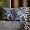 Octopus Kraken Tentacles Ink Blue Vintage Map Art Spun Polyester Square Pillow Case Home Decor