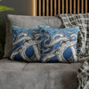 Octopus Kraken Tentacles Ink Blue Vintage Map Art Spun Polyester Square Pillow Case Home Decor