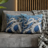 Octopus Kraken Tentacles Ink Blue Vintage Map Art Spun Polyester Square Pillow Case Home Decor