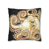 Octopus Kraken Tentacles Ink Coral Black Art Spun Polyester Square Pillow Case Home Decor