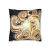 Octopus Kraken Tentacles Ink Coral Black Art Spun Polyester Square Pillow Case Home Decor