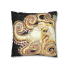 Octopus Kraken Tentacles Ink Coral Black Art Spun Polyester Square Pillow Case Home Decor