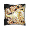 Octopus Kraken Tentacles Ink Coral Black Art Spun Polyester Square Pillow Case Home Decor