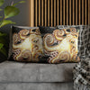 Octopus Kraken Tentacles Ink Coral Black Art Spun Polyester Square Pillow Case Home Decor