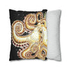 Octopus Kraken Tentacles Ink Coral Black Art Spun Polyester Square Pillow Case Home Decor