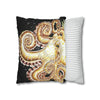 Octopus Kraken Tentacles Ink Coral Black Art Spun Polyester Square Pillow Case Home Decor