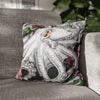 Octopus Kraken Tentacles Ink Floral Roses Art Spun Polyester Square Pillow Case 16 × Home Decor
