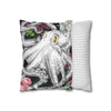 Octopus Kraken Tentacles Ink Floral Roses Art Spun Polyester Square Pillow Case Home Decor