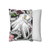 Octopus Kraken Tentacles Ink Floral Roses Art Spun Polyester Square Pillow Case Home Decor